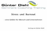 Stress und Burnout - · PDF fileStress und Burnout - eine Gefahr für Mensch und Unternehmen . Vortrag von Günter Diehl ... Energiemangel, chronische Müdigkeit, Schwächegefühle