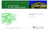 Forschung in der Steiermark - wissenschaft.steiermark.at · 2 Inhaltsverzeichnis * Im Kurzband, der die wichtigsten Aktivitäten und Entwicklungen am Wissenschaftsstandort Steiermark
