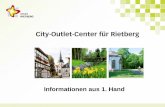 City-Outlet-Center für Rietberg · Thema Verkehr am Samstag, 5. September . Wie geht es weiter? „Mobile“ Bürgerversammlung mit Verkehrsexperte Dr. Sienko am 5.9.2015: Start