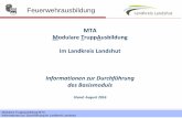 MTA Modulare TruppAusbildung im Landkreis Landshut · • Bei der Zwischenprüfung zum Basismodul fallen pro Teilnehmer Kosten in Höhe von 30,00€ an. Die Kosten für die Abschlussprüfung