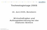 16. Juni 2005, Bensheim - speedikon FM AG · © Dipl. Ing. Frank Kersting, CFM speedikon Facility Management AG, 16.06.2005 Technologietage 2005 16. Juni 2005, Bensheim Wirtschaftsplan