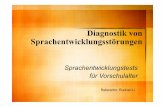 Diagnostik von Sprachentwicklungsstörungen - LMU … · ELFRA-1 1. Sprachverständnis & Sprachproduktion 1.1 Produktiver und rezeptiver Wortschatz • Wortschatzliste mit 164 Wörtern