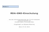 Schulungsunterlagen der AG RDA - vbk.ac.at .RDA-GND-Einschulung Aus den Schulungsmaterialien der