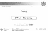 Übung BWL 1 - Marketing - rsf.uni-greifswald.de · Universität Greifswald Lehrstuhl für ABWL, insb. Marketing Termine für die Übung • 20.04.2017 Termin 1 - Gruppe 1 • 27.04.2017