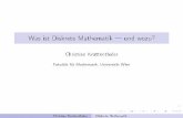 Fakultät für Mathematik, Universität Wienkratt/vortrag/diskret.pdf · Mathematik lässt sich nicht auf eine Hilfswissenschaft ja sie muss sich hüten , auf eine solche reduziert