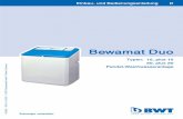 1-505982 Bewamat Duo 15 und 20 2005-08 D€¦ · Verwendungszweck Enthärtung bzw. Teilenthärtung von Trink- und Brauchwasser (entsprechend den einschlägigen Vorschriften – DIN