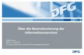Über die Restrukturierung der Informationsservices - … · 3/2/2011 · Virtuelle Forschungsumgebungen / Dr.Sigrun Eckelmann 2 Köln, 27. September 2012 Vielfältige Tätigkeitsbereiche:
