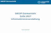StEOP Germanistik SoSe 2017 Informationsveranstaltungspl-germanistik.univie.ac.at/fileadmin/user_upload/spl9/StEOP/... · Frage 1: Erläutern Sie, wie Roland Barthes in Der Tod des