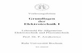 Grundlagen der Elektrotechnik I - ei.rub.de · Vorlesungsfolien GdE I 3 Inhalt der Vorlesung Elektrotechnik I im WS 2008 (siehe auch R. Pregla, „Grundlagen der Elektrotechnik“)