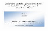 Dr. jur. Ernst Ulrich Dobler wirtschaftlichen ... · Begriff der wirtschaftlichen Unternehmung: Einrichtungen und Anlagen der Gemeinde, die auch ... Zulässige Rechtsformen von Eigengesellschaften