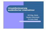 HR Mag. Maria Hacker-Ostermann FA Graz-Stadt · Wer kann einen Antrag auf Vergütung von ... zAufnahme aller Rechnungen in Liste zNummerierung und Kennzeichnung der elektronischen