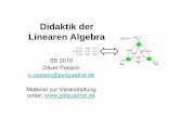 Didaktik der Linearen Algebra - psiquadrat.de · • Alternative 2: Übergangsmatrizen, Matrizen-multiplikation als Verkettung von Übergängen, Fixvektoren. Oliver Passon Didaktik