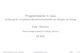 Programmieren in Java · Fallstudie I Einstieg in die Programmierung mit Swing ... I Farben werden durch Elemente der Klasse java.awt.Color deﬁniert und zwar durch die R, ...
