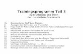 Trainingsprogramm Teil 3 - Grammaticus · Trainingsprogramm Teil 3 zum Erlernen und Üben ... Instrumental mit und ohne Präposition bei bestimmten Verben 54) ... Partizip Präteritum