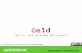Geld - Greenpeace Chemnitz · Geschichte der Rationalisierung und Steigerung der Produktivität. ... Geldschöpfung ... ZB-Geldvernichtung / Zinszahlung Zinsen