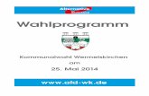 Wahlprogramm - afd-rbk.de Wermelskirchen 2014 Vorwort Als â€‍Alternative f¼r Deutschlandâ€œ in Wermelskirchen