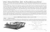 Die Geschichte der Schreibmaschine - typewriters.ch · Die Geschichte der Schreibmaschine Bereits 1714 meldet der Wasserwerksingenieur Henry Milleine Schreibmaschine zum Patent an.