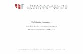 Theologische Fakultät Trier · I. Anhand der Kernaussagen des christlichen Glaubensbekenntnisses führt die Erörterung prägnanter theologischer Texte in zentrale Themen der systematischen