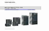 430 COM de 0805 - Siemens AG · 2 % bezogen auf die Umrichternennleistung und Netznennspannung von 400 V ohne Netzkommutierungsdrossel. Beim Einsatz einer Netzkommutierungs- ... [hp]