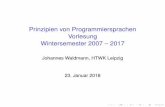 Prinzipien von Programmiersprachen Vorlesung ...waldmann/edu/ws17/pps/folien/folien.pdf · Absatz 6 Satz 1 mindestens die bei der ersten Verteilung nach den ... Konzepte Hierarchien