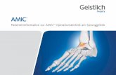 Patienteninformation zur AMIC Operationstechnik am ... · Sprungbein (Talus) Fersenbein Mittelfußknochen ... Kanälen mit Mikrofrakturierung ... Die Nachbehandlung
