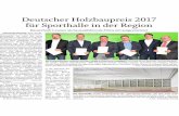 Deutscher Holzbaupreis 2017 für ... - holzbau-hecker.de · für Maschinen, Anlagen und Werkzeuge zur Holzbe- und –ver-arbeitung, vier Projekte mit dem ... stellung und Holzbau
