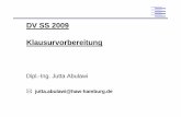 DV SS 2009 Klausurvorbereitung - fzt.haw-hamburg.de · • Kontrollstrukturen in VB und ihre symbolische Umsetzung im Struktogramm • Zugriff auf Excel-Objekte (Mappen, Arbeitsblätter,