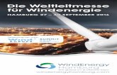 Die Weltleitmesse ü f rWni denegrei - WindEnergy · PDF fileindustrie, onshore und offshore, zu bieten hat: Trends, Innovationen, Produktexponate, ... für Repowering sowie für neue,