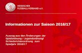 Informationen zur Saison 2016/17 - kja-fulda.dekja-fulda.de/wp-content/uploads/2016/08/Anderungen-der... · §26a Reservemannschaften der Hessenliga, Verbands- , Gruppen- und Kreisoberligen