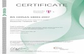 BS OHSAS 18001:2007 - T-Systems · DEKRA Certification GmbH * Handwerkstraße 15 * D-70565 Stuttgart *  page 1 of 12 CERTIFICATE BS OHSAS 18001:2007 DEKRA Certification GmbH ...