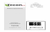 Bedienungsanleitung - tecon.ch · Sonderanfertigungen TECON programmiert den Regler bei Bedarf nach Kundenwunsch. Netzanschluss wahlweise 230/115 V, 50/60 Hz, 10 VA oder 24 V, 50/60