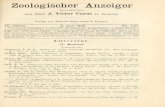 Zoologischer Anzeiger - zobodat.at · Zoologischer Anzeiger herausgegeben von Prof. J. Victor CarUS in Leipzig. Verlag von WilhelmEngelmannin Leipzig. II. Jahrg. 5. April 1886. No.
