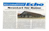 Kirchheimer Echo - jugendhilfe-ziegelhuette.de · Echo Mittwoch, 3. Juni 2015 Gesamtauflage: 182.400 Ihr Wochenblatt Kirchheimer Jahrgang 43 KIRCHHEIM UNTER TECK • LENNINGER TAL