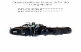 Ersatzteilliste Motor ATV 50 Luftgekühlt RFLMH0520 ... · 1 14100-116-000 1 Ansaugmembrane Kpl . (REV .1) 2 17111-116-000 1 Dichtung für Ansaugmembrane 3 17100-116-000 1 Ansaugstutzen