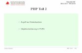 Fakultät IWI DB & IS II - WS 2018 - smiffy.de · • PHP Data Objects (PDO) • PEAR MDB2 Paket (PHP Extension and Application Repository) • Eigenschaften der PDO und PEAR MDB2