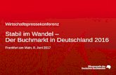 Stabil im Wandel – Der Buchmarkt in Deutschland 2016 · Wirtschaftspressekonferenz Stabil im Wandel – Der Buchmarkt in Deutschland 2016 Frankfurt am Main, 8. Juni 2017