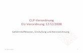 CLP-Verordnung EU-Verordnung 1272/2008 · Dr. Oliver Koepler CLP Verordnung / GHS § Verordnung (EG) Nr. 1272/2008 des Europäischen Parlaments und des Rates vom 16. Dezember 2008