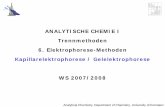 ANALYTISCHE CHEMIE I Trennmethoden 6. Elektrophorese ... Kapillarelektrophorese mit Laser-detektion
