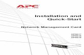Installation and Quick-Start - apc.com · This manual is available in English on the enclosed CD. Dieses Handbuch ist in Deutsch auf der beiliegenden CD-ROM verfügbar. Este manual