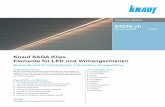 Knauf SAGA Klips Elemente für LED und Vorhangschienen · Verschraubung in die Unterkonstruktion mit drei Knauf Schnellbauschrauben TN 3,5mm x 25mm je Elementbreite und CD-Profil.