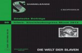 Deutsche Beiträge 50 Intern. Slavistenkongress Minsk 2013 · Für die Vignette auf dem Einband wurde eine Darstellung des weißrussischen „Erstdruckers“ Francysk Skarina gewählt
