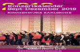 Konzertkalender Sept-Dezember 2018 · Tandaradei – Über die Liebe Lieder von Haydn, Grieg, Berg Katrin Müller (Sopran) und Cornelia Gengenbach (Klavier) Samstag, 13. Oktober,