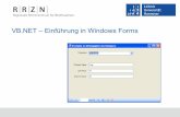 VB.NET – Einführung in Windows Forms - luis.uni-hannover.de · VB.NET und Datenbanken, 29.01.10 Seite 4 Das Objekt „Form“ zum Beispiel … die Eigenschaften BackColor und Text,