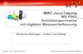 MINT JuLe-Tagung WS P003 Schülerexperimente mit digitaler ...t3-trainingcenter-berlin.de/wp-content/uploads/2015/11/JuLe-Berlin... · • Station 11: Literatur im Überblick & weitere