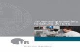 Anwendungsorientierte Forschung 2015/16 - uni-regensburg.de · Universität Regensburg, Referat II/2 - Kommunikation Universität Regensburg, Referat IV/6 - FUTUR Universitätsklinikum