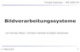 Bildverarbeitungssysteme - FB3 - Uni Bremen · Borland (Windows, C++) Std Funtionen (BV1/BV2) Methoden (Intensitätsclipping, Konvertierung, Kantendetektion, Arithmetik, Glättung,