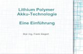 Lithium Polymer Akku-Technologie Eine Einführung · Wärmeentwicklung Die irreversible Wärmeentwicklung in der Zelle bei Hochstromentladung ist nicht gleichverteilt, sondern im