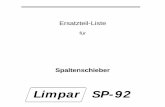 Cover ETL SpS2 - zeichnung.ersatzteil-service.de · Ersatzteil-Liste für Spaltenschieber Limpar SP-92 4KE-PB01 4 F Maschinentechnik GmbH, 49453 Rehden,