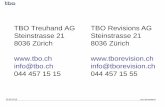 TBO Revisions AG Steinstrasse 21 · Ziffer 2.3 - nicht berufsorientierte Bildungslehrgänge Ziffer 13.3 - Aus- und Weiterbildung, einschliesslich Umschulungs - kosten, die dem Arbeitnehmer