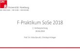 F-Praktikum SoSe 2018 - physnet.uni-hamburg.de · Allgemeine Informationen •Teilnahme am F-Praktikum nur möglich, wenn bei Stine registriert •Letzte Möglichkeit heute •Es